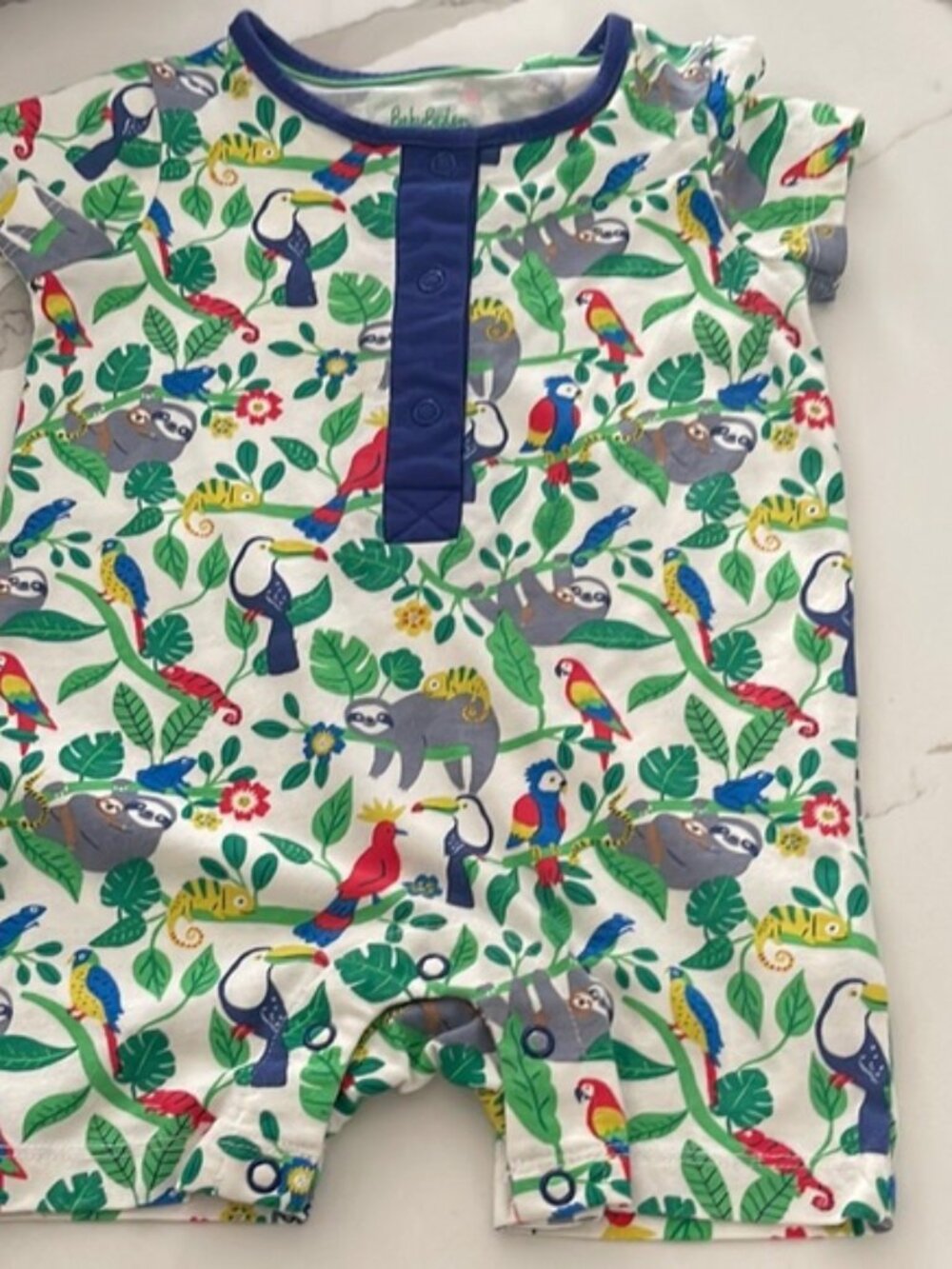 Baby Boden Colorful Animal Print Baby Romper 6-9 months